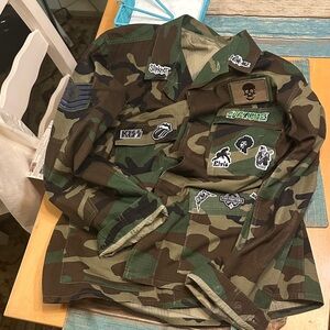 Camouflage Jacket with Patches